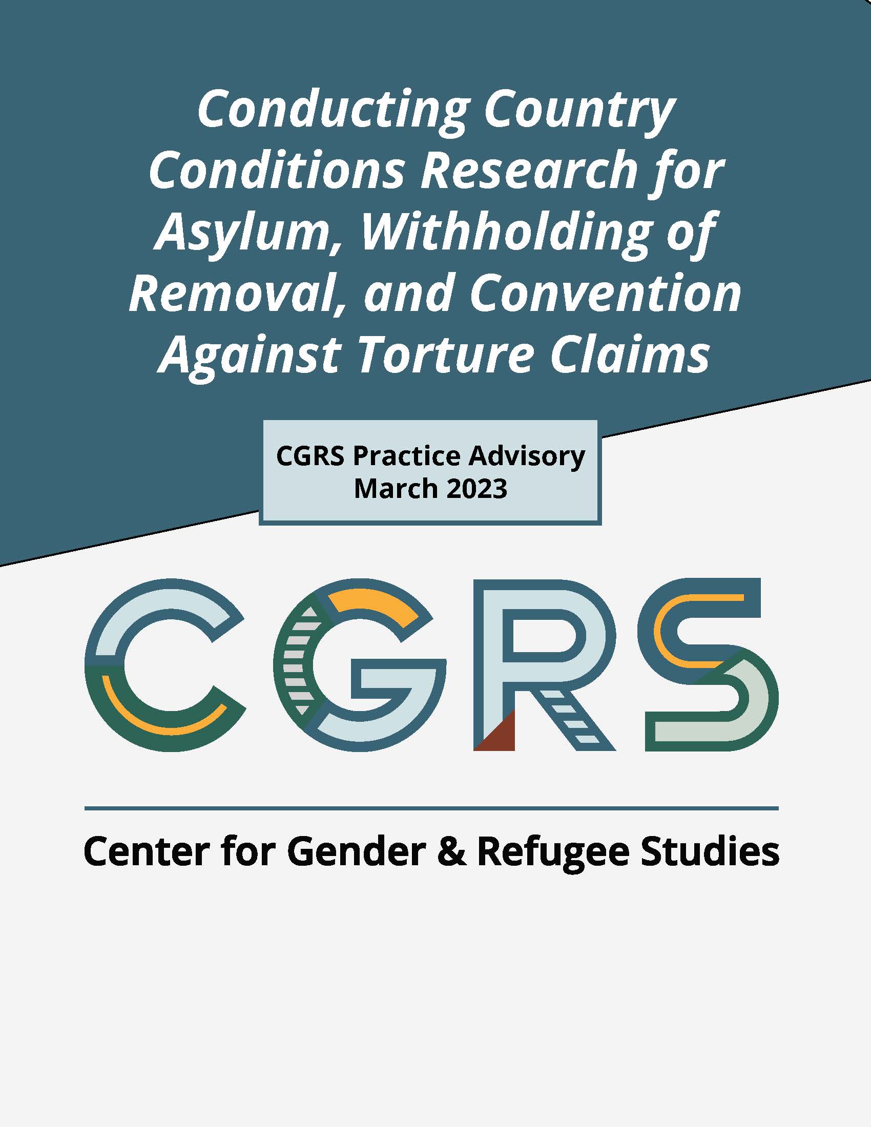new cgrs practice advisory: conducting country conditions research